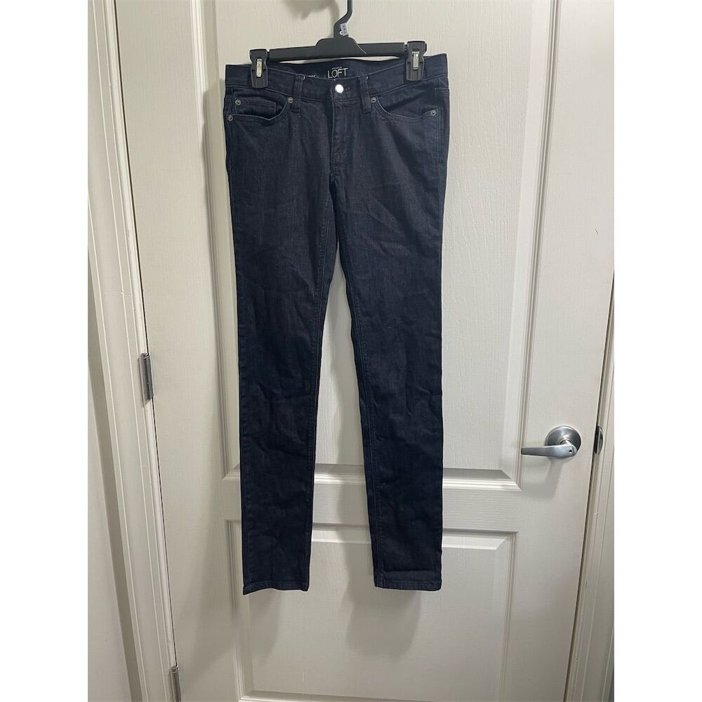 Ann Taylor LOFT Women's Skinny Jeans Size 2 Dark Blue Stretch Denim